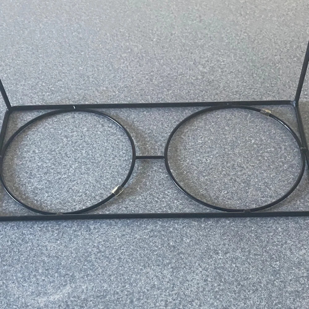 Black Metal Double Bowl Stand